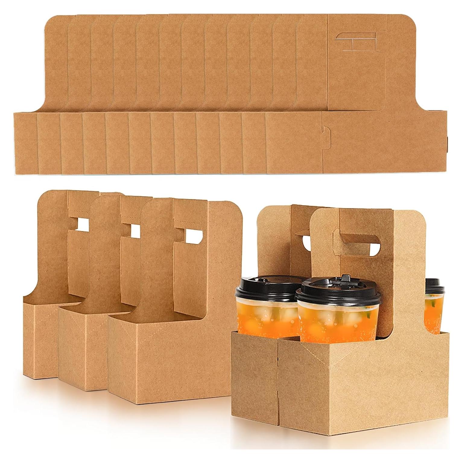 Paquete de 50 Portavasos de Cartón Kraft 2 Tazas Nexboraque