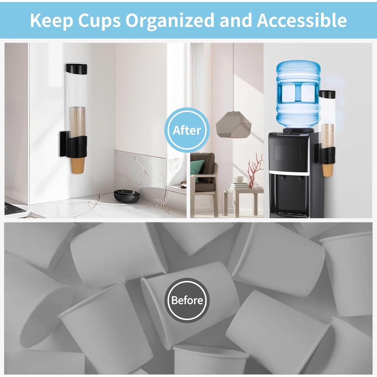 Dispensador de Tazas de Papel TIMCORR 7oz-12oz Montable