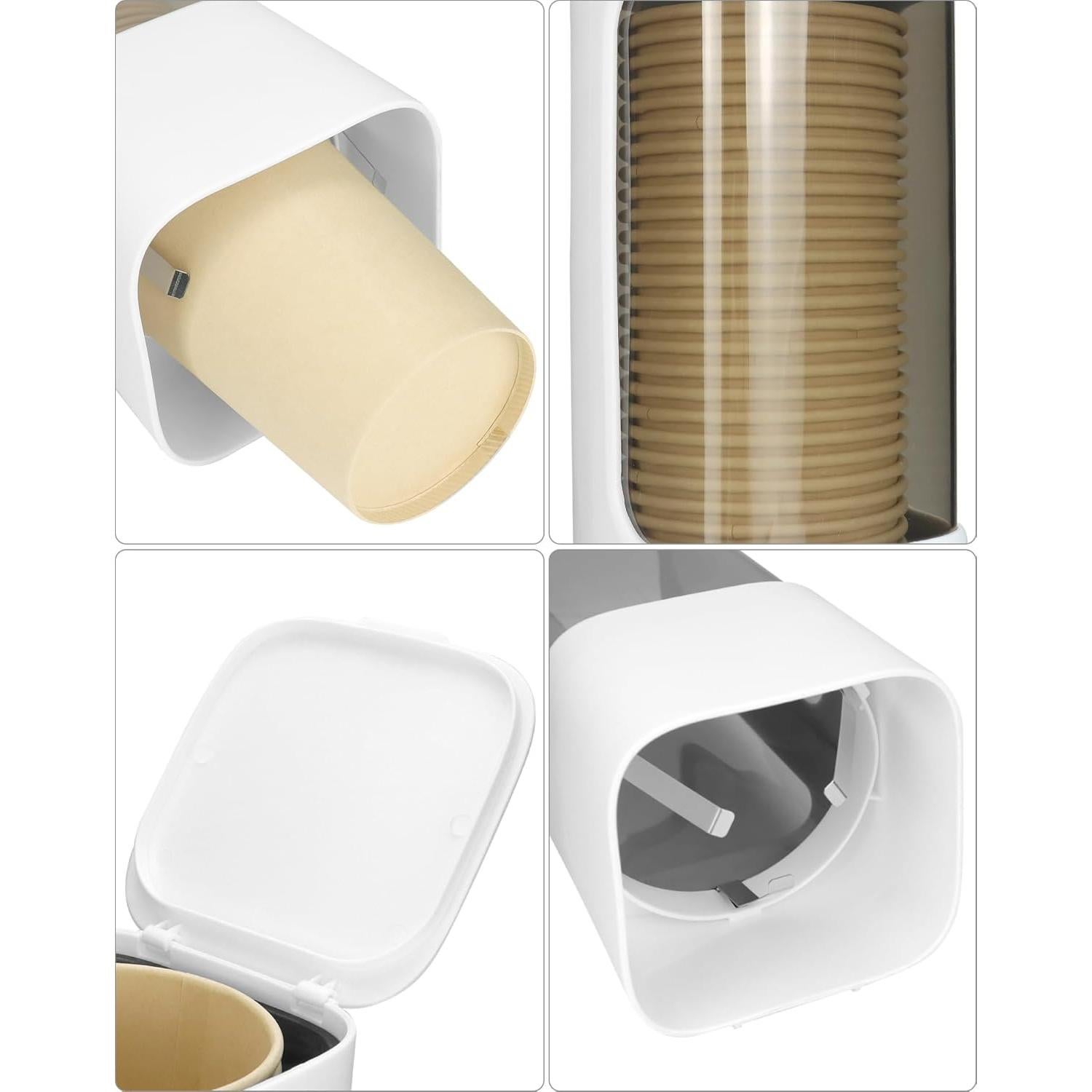 Dispensador de Tazas de Pared QWORK, 2 Soportes Higiénicos