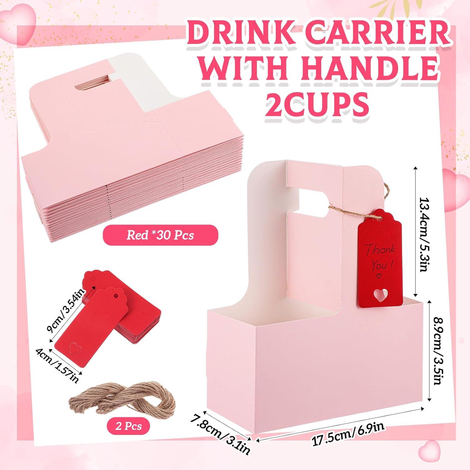 30 Soportes para Tazas Rosa MotiMind con Asa de Papel