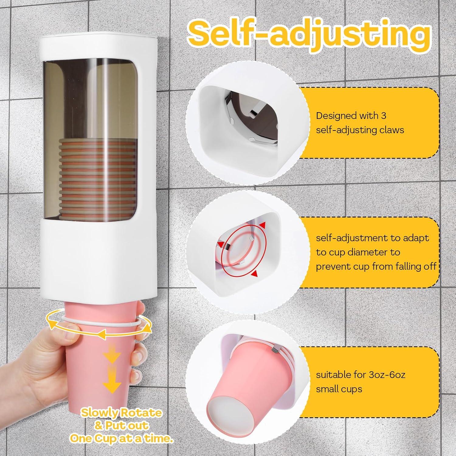 Dispensador de Vasos Molain Blanco para Pared 3oz-5oz