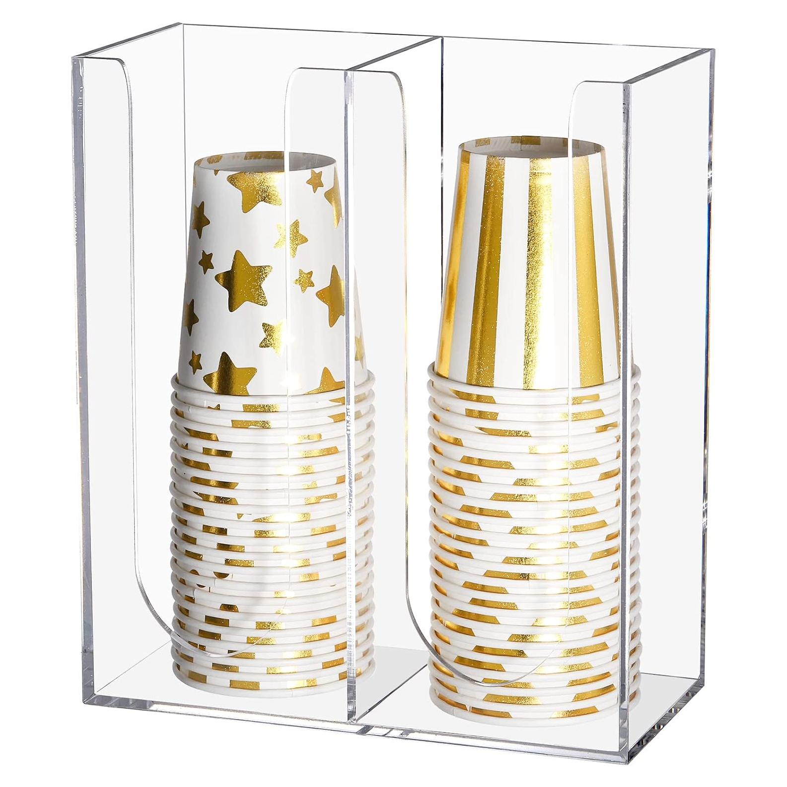 Organizador de Tazas de Acrílico Suwimut 2 Compartimentos