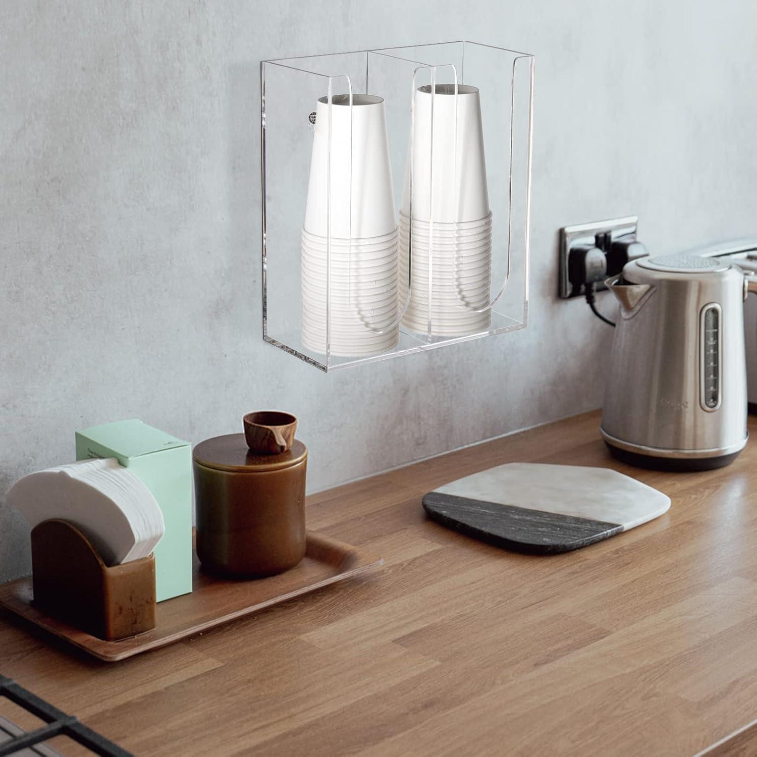 Organizador de Tazas de Acrílico Suwimut 2 Compartimentos