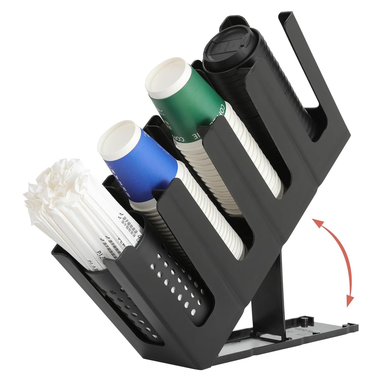 Soporte para Tazas de Papel YTROG 4 Compartimentos Negro