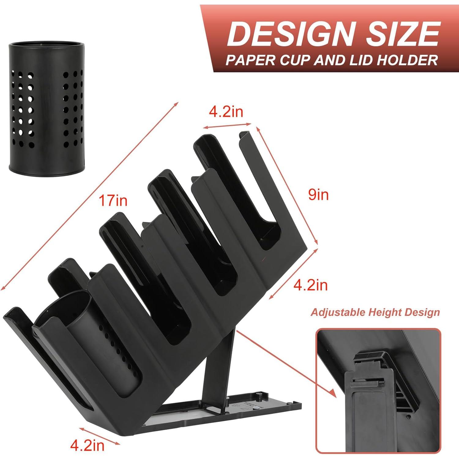 Soporte para Tazas de Papel YTROG 4 Compartimentos Negro