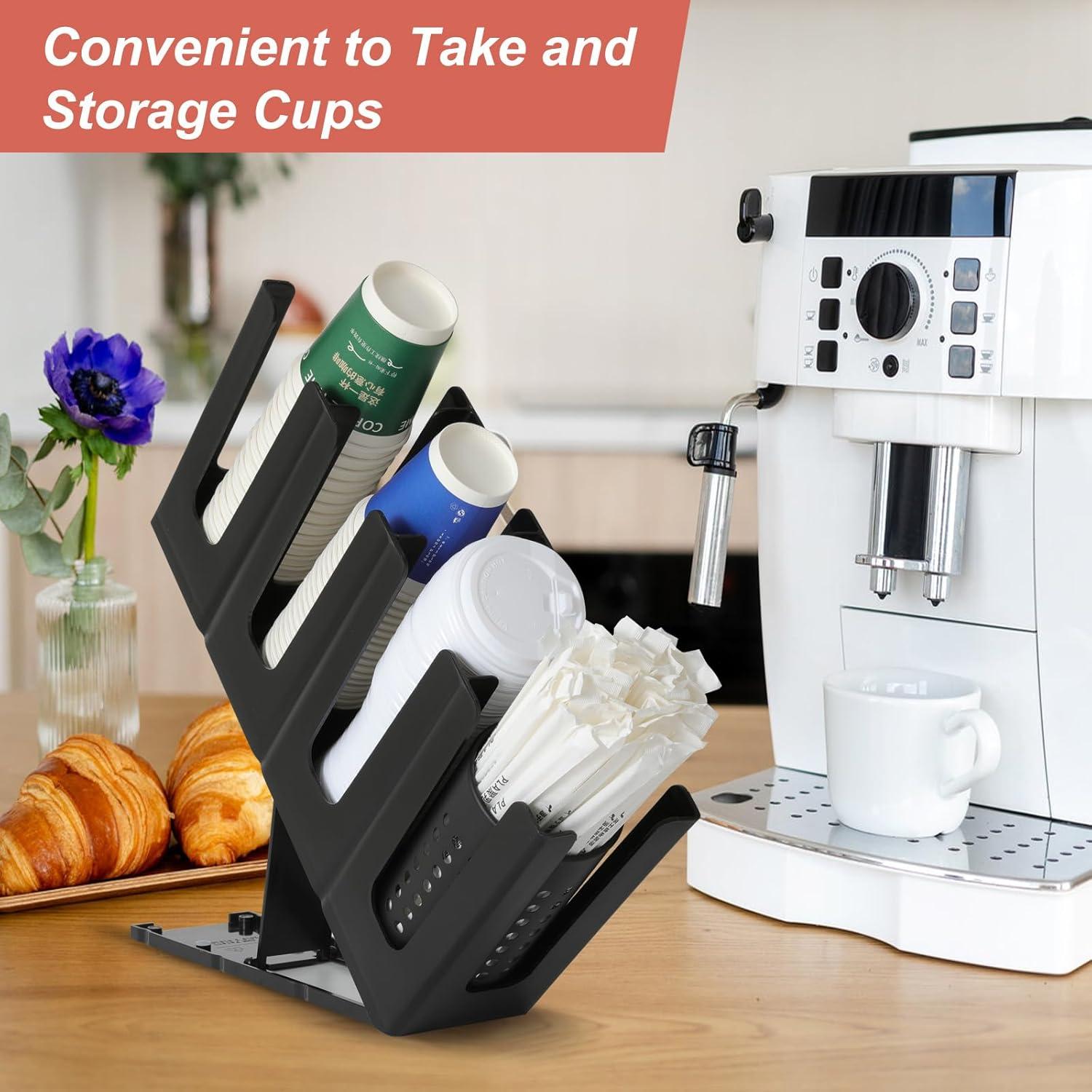 Soporte para Tazas de Papel YTROG 4 Compartimentos Negro