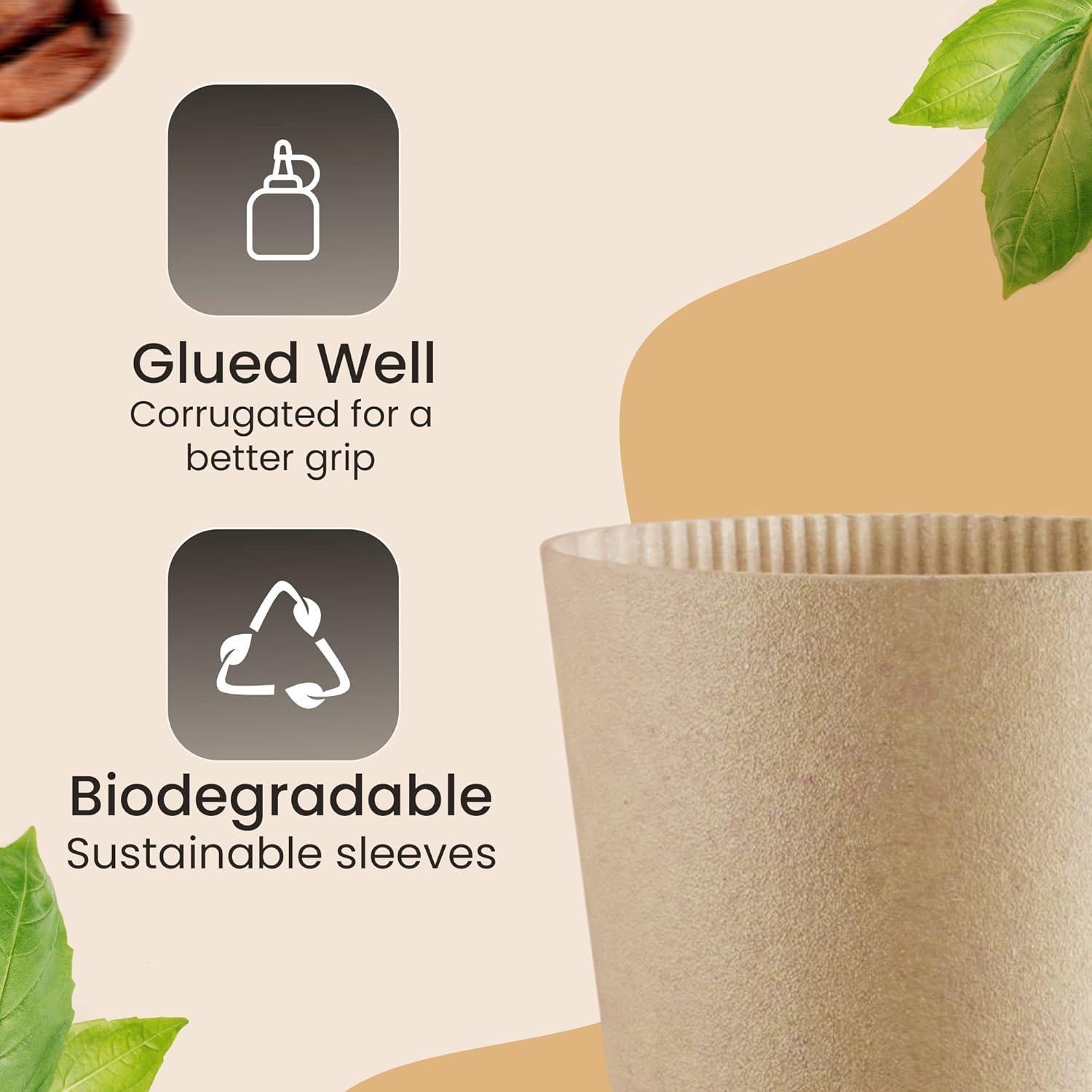 Mangas de Papel Kraft Homelance 900 Pcs para Tazas 12-24oz