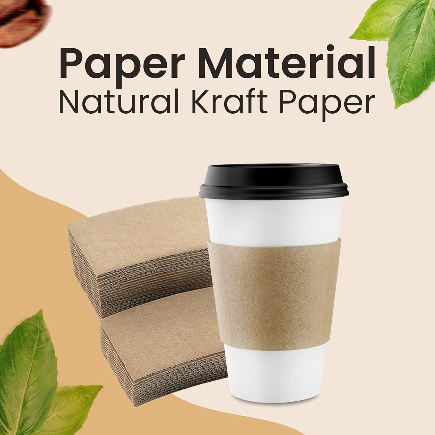 Mangas de Papel Kraft Homelance 900 Pcs para Tazas 12-24oz