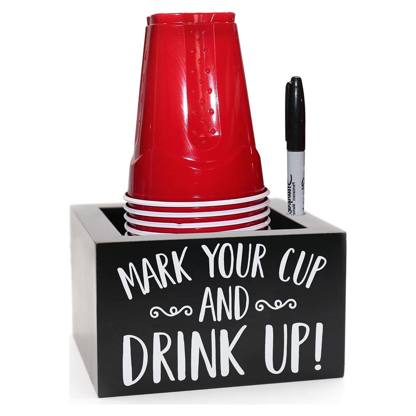 Dispensador de Tazas de Madera Kitticcino para Fiestas