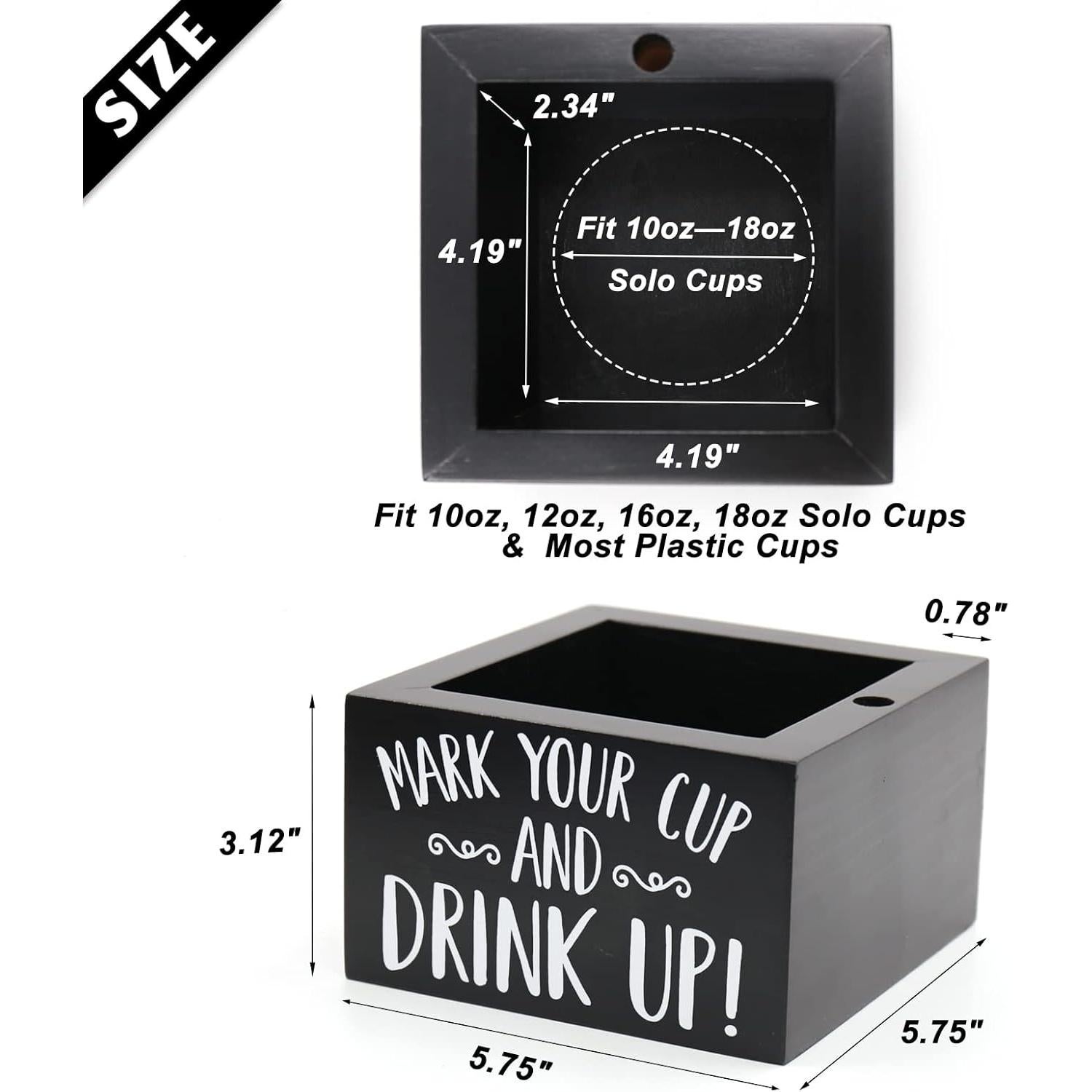 Dispensador de Tazas de Madera Kitticcino para Fiestas