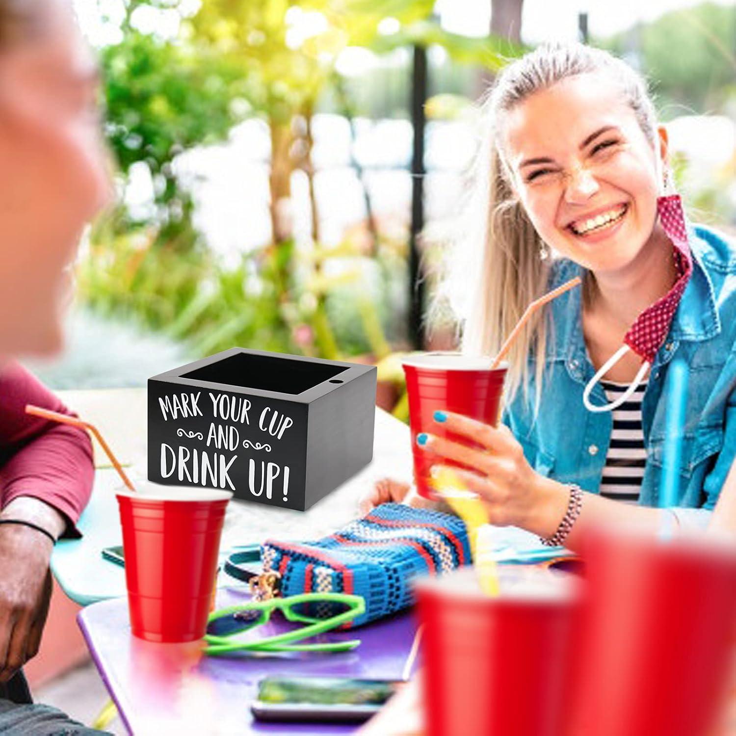 Dispensador de Tazas de Madera Kitticcino para Fiestas