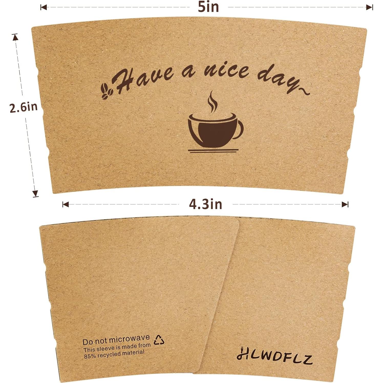 Mangas de papel Kraft para tazas de café 50 unidades HLWDFLZ