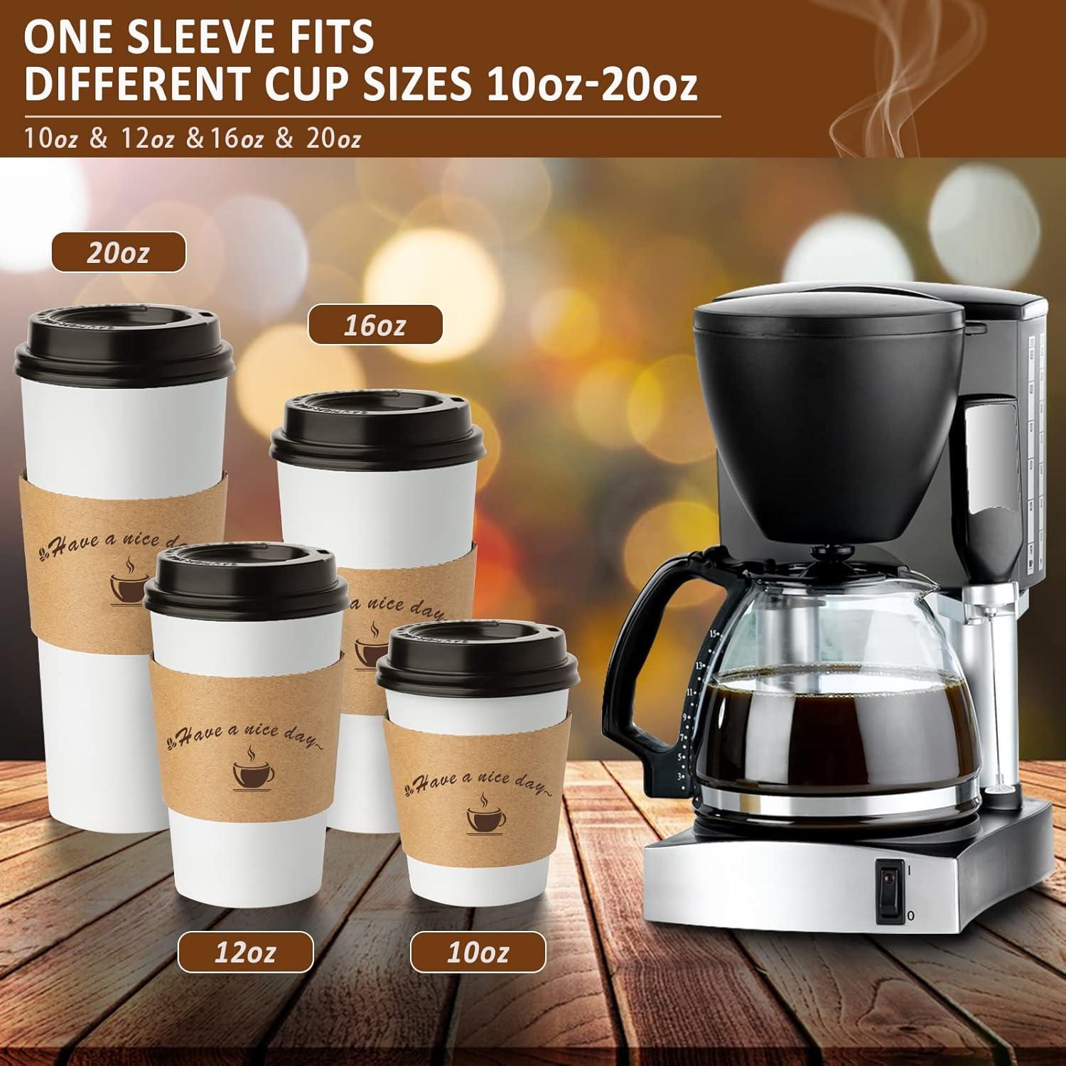 Mangas de papel Kraft para tazas de café 50 unidades HLWDFLZ