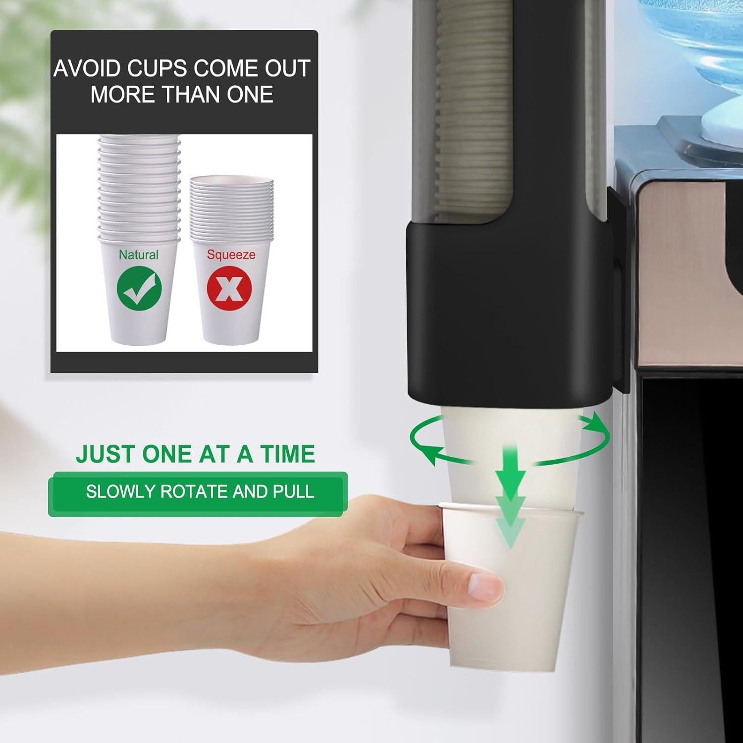 Dispensador de Vasos Desechables EOFJRUC Negro 3oz-5oz