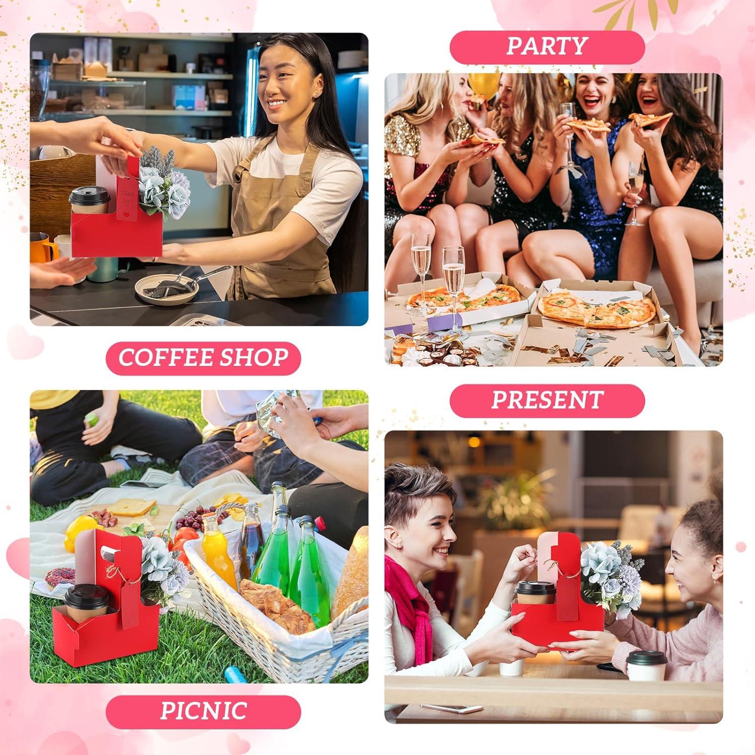 Paquete 50 Portavasos Cartón Kraft 2 Tazas 22 oz MotiMind