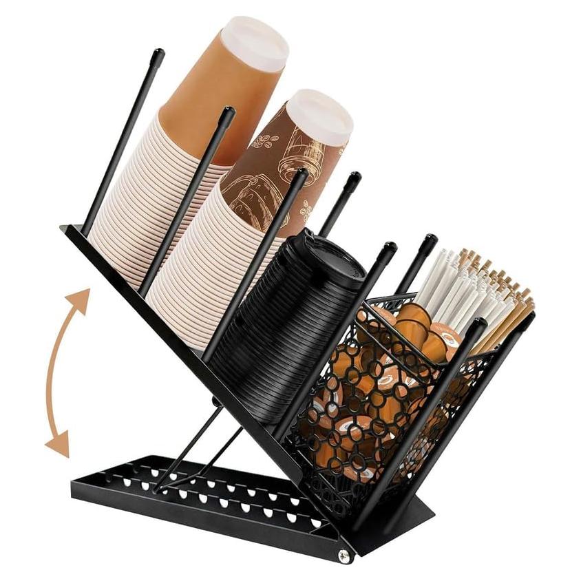 Soporte Ajustable para Tazas jbcgv, Organizador de Metal Negro