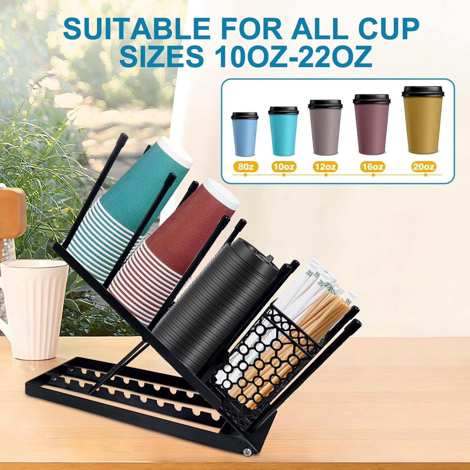 Soporte Ajustable para Tazas jbcgv, Organizador de Metal Negro