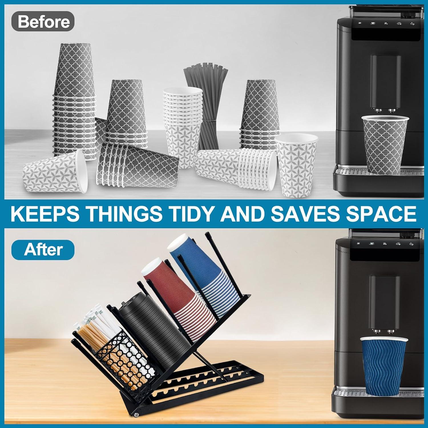 Soporte Ajustable para Tazas jbcgv, Organizador de Metal Negro