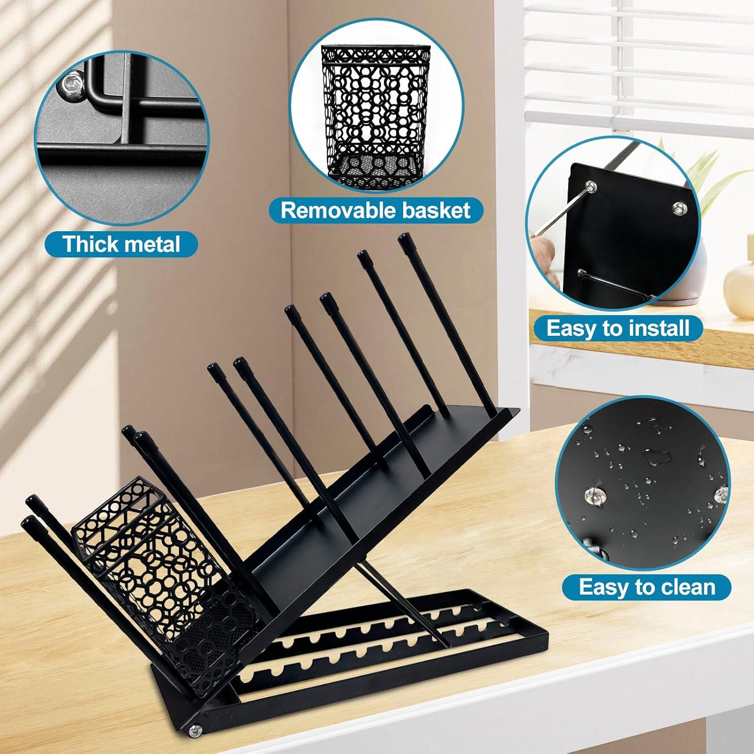 Soporte Ajustable para Tazas jbcgv, Organizador de Metal Negro