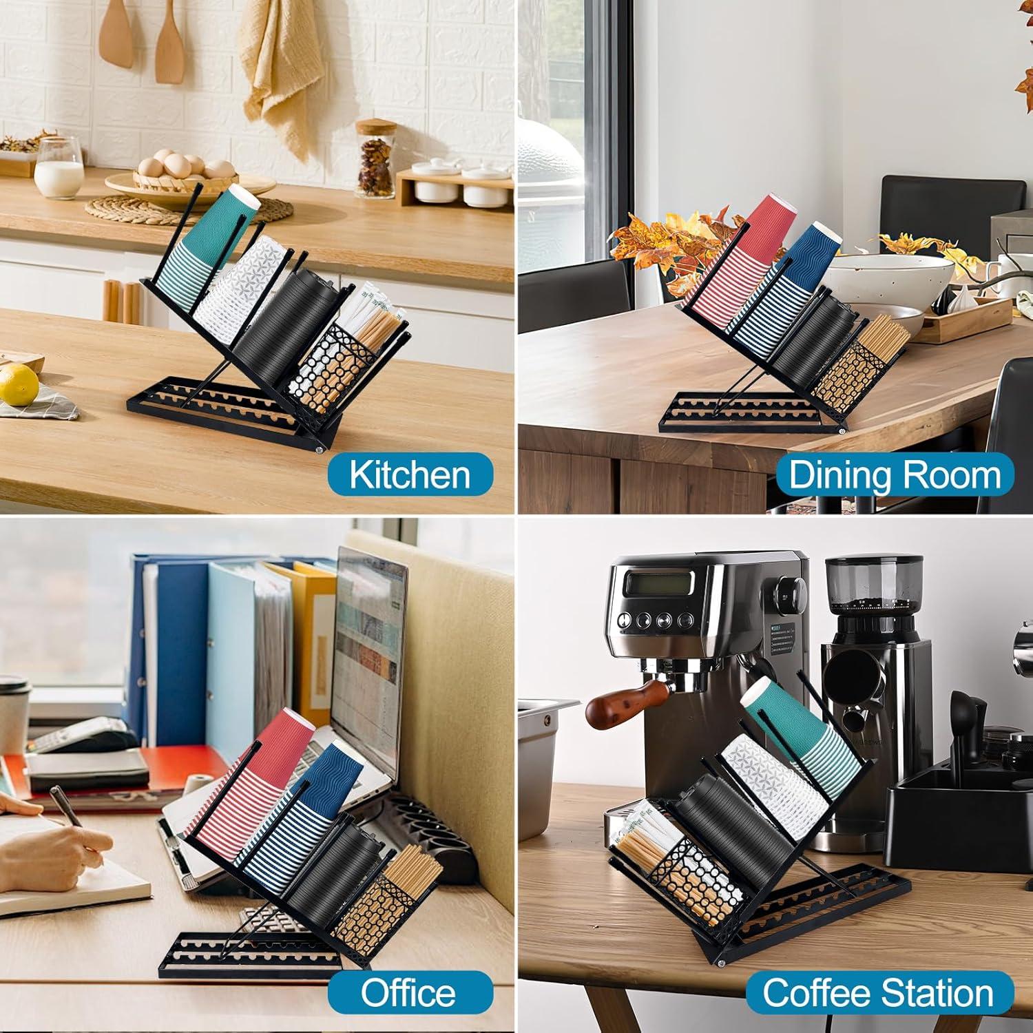 Soporte Ajustable para Tazas jbcgv, Organizador de Metal Negro