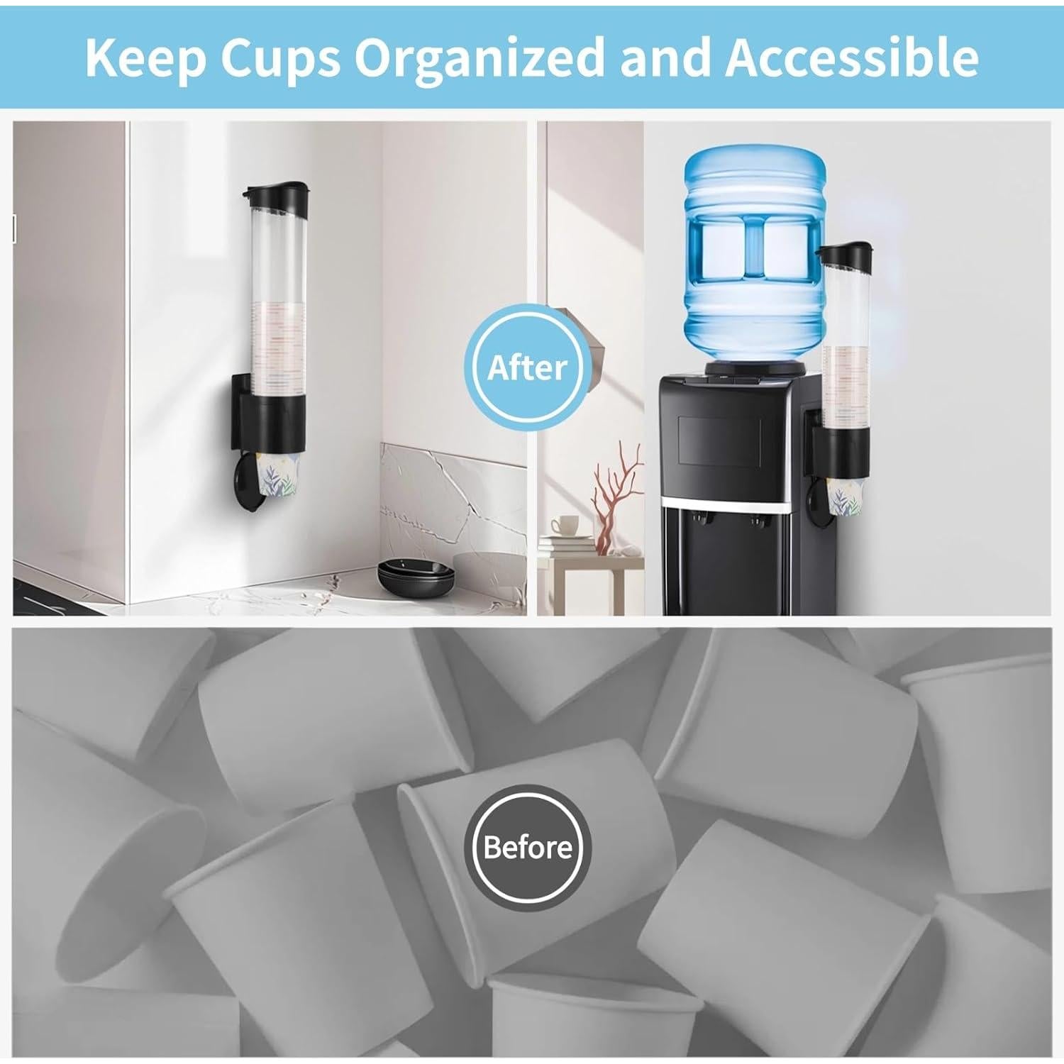 Dispensador de Tazas de Papel BATTIPAW Montado en Pared
