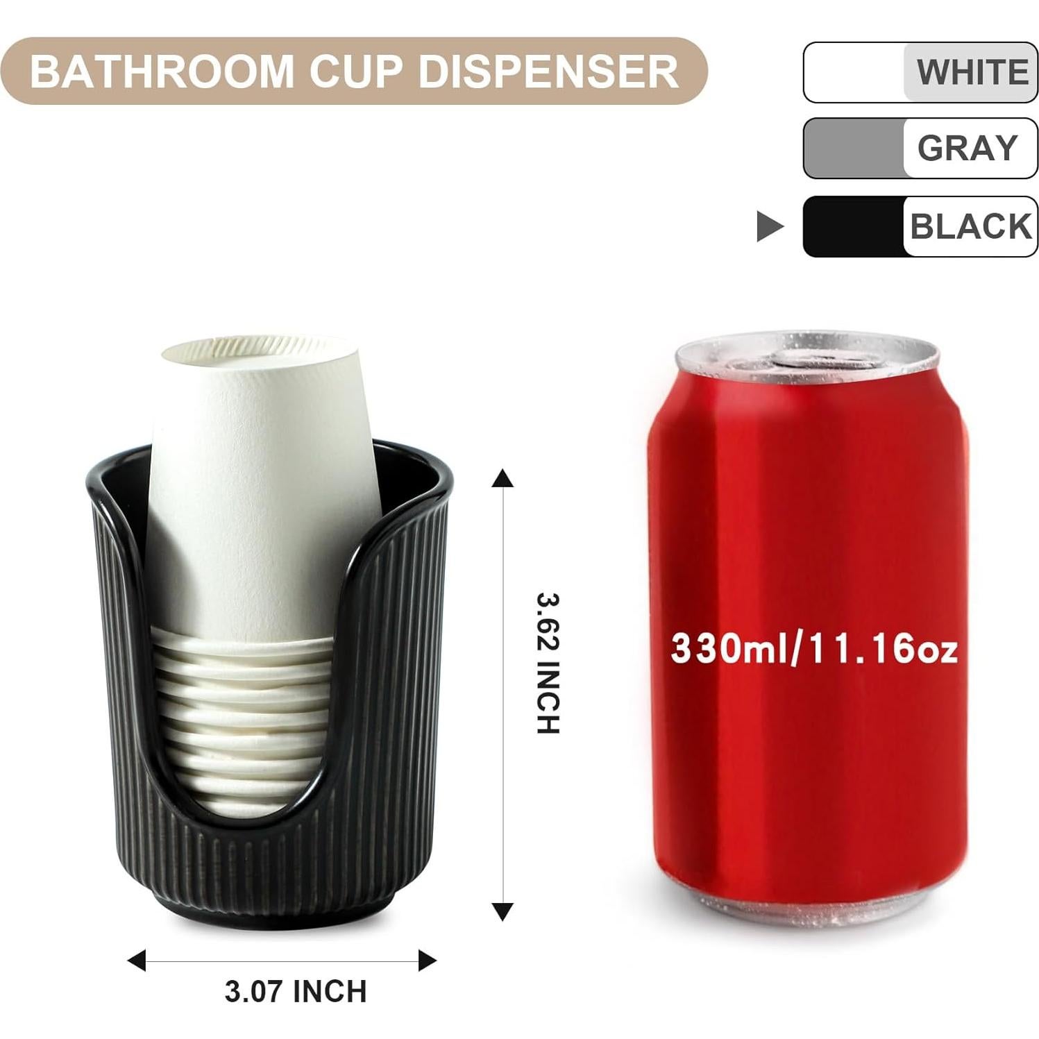 Dispensador de Tazas de Cerámica Dobbyby Negro 3-4oz