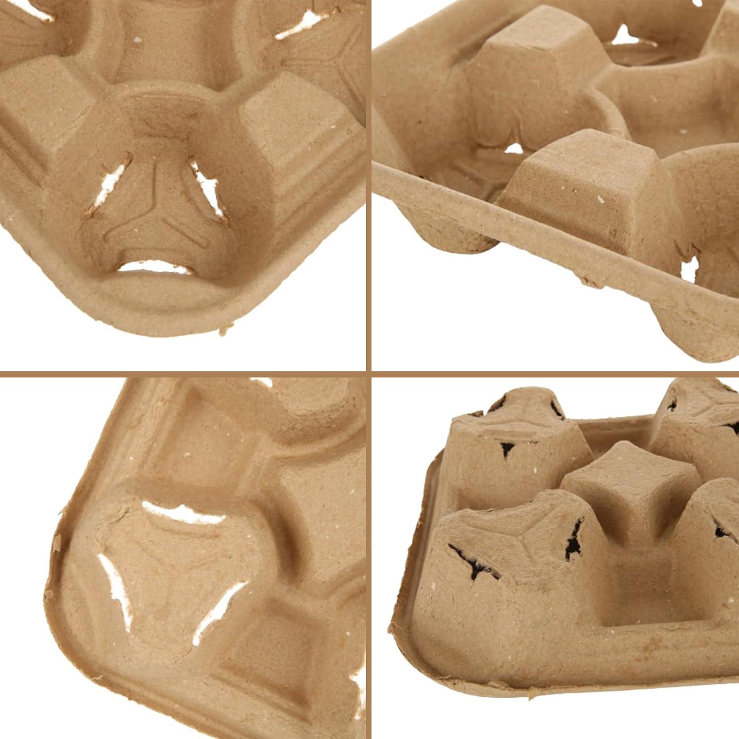 Bandeja para 4 Tazas ACXFOND 40 Pcs Biodegradable Marrón