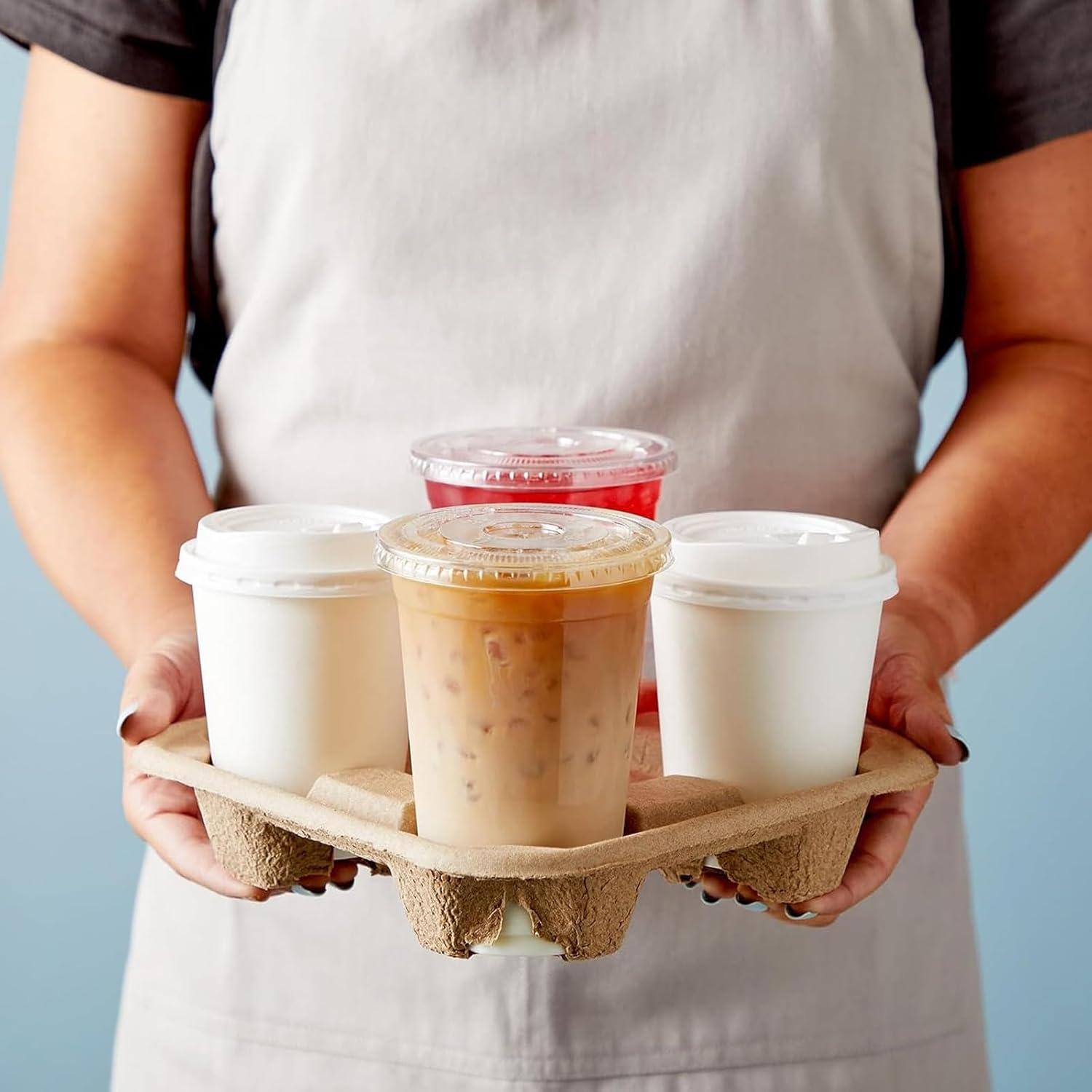 Bandeja para 4 Tazas ACXFOND 40 Pcs Biodegradable Marrón