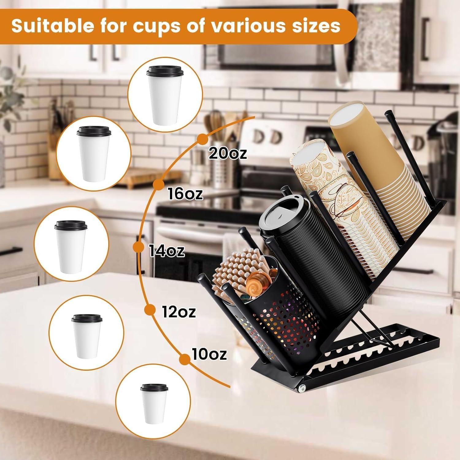 Soporte Organizador de Tazas JKVPOI 4 Compartimentos Negro