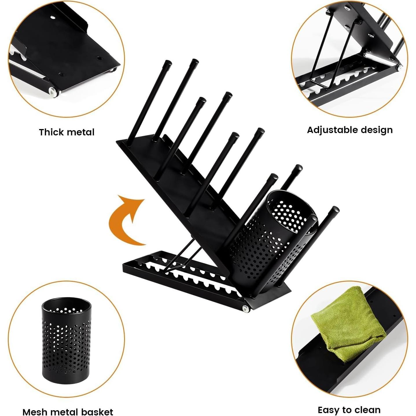 Soporte Organizador de Tazas JKVPOI 4 Compartimentos Negro