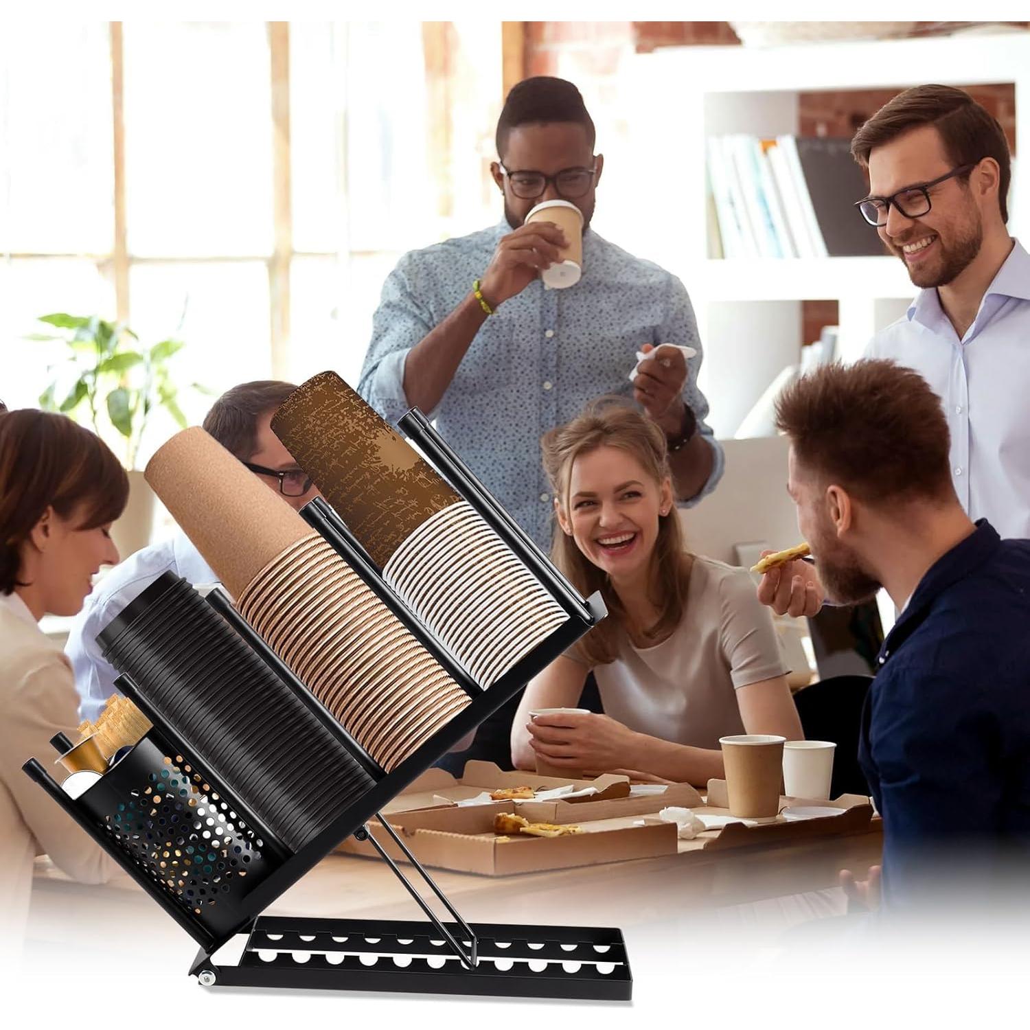 Soporte Organizador de Tazas JKVPOI 4 Compartimentos Negro