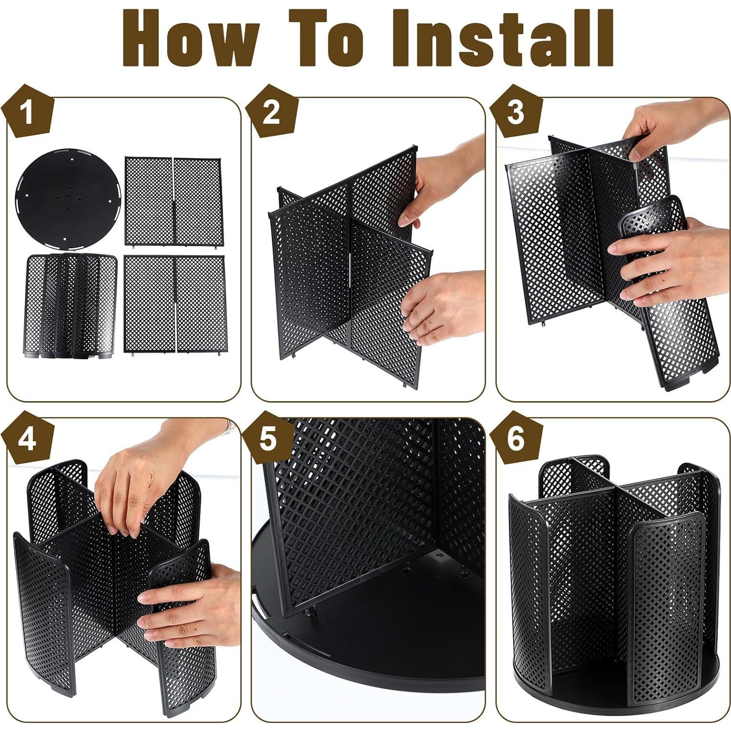 Dispensador de Tazas de Papel Rotatorio Ubamdom 2 Pcs Negro