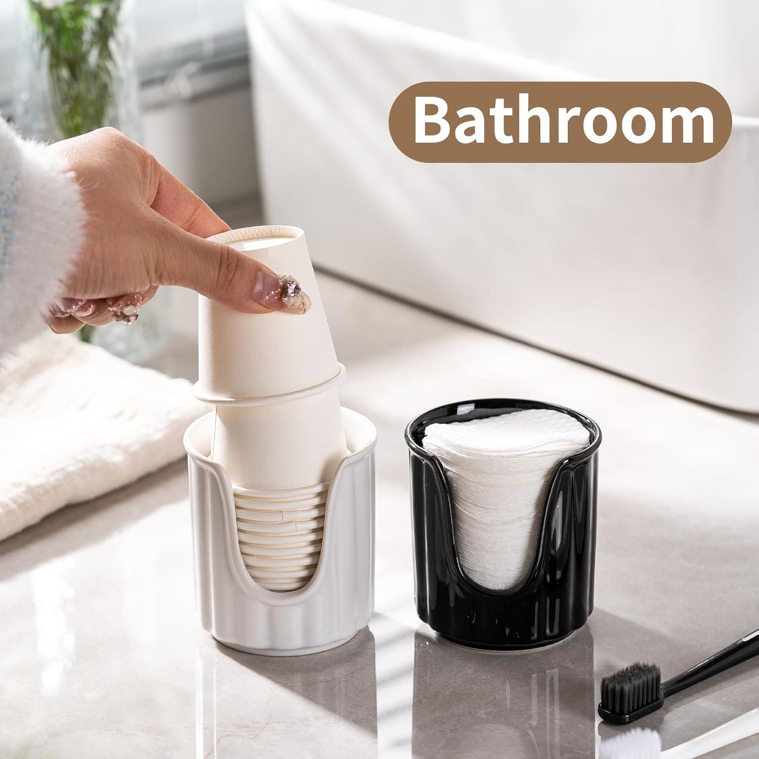 Dispensador de Tazas de Baño Cerámica TANEW 1100-1 Blanco Mate
