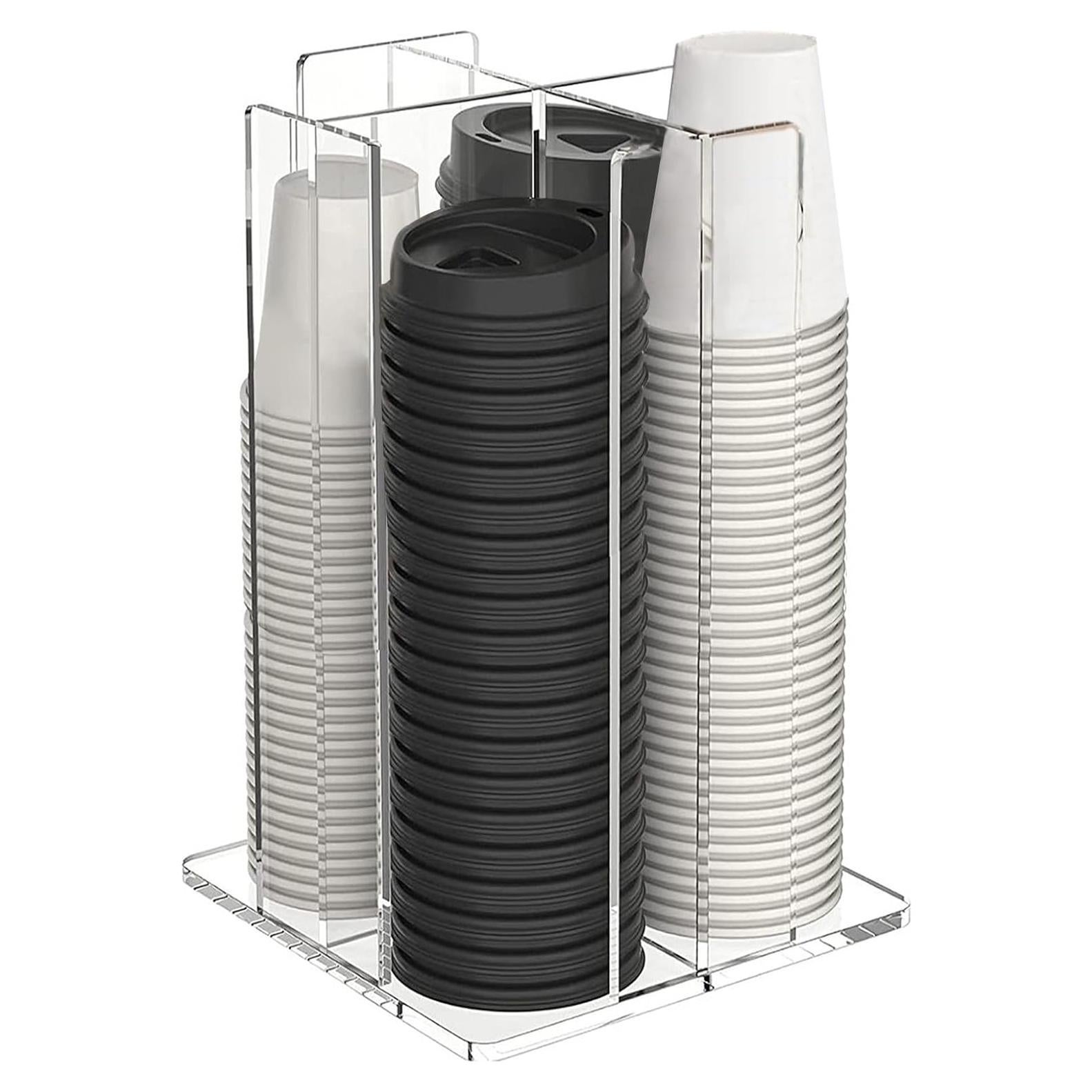 Soporte para Tazas Tirifer, Organizador Acrílico 4 Compartimentos