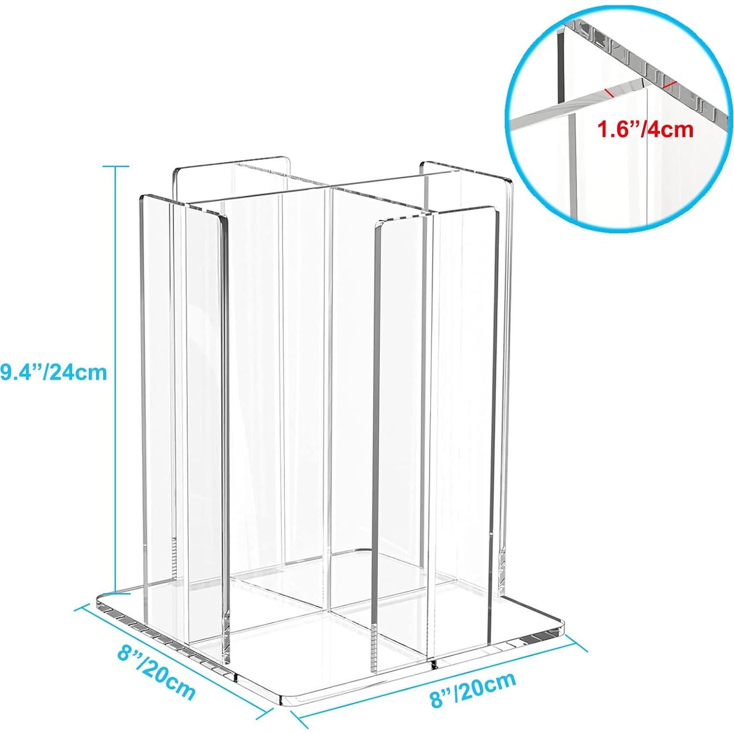 Soporte para Tazas Tirifer, Organizador Acrílico 4 Compartimentos