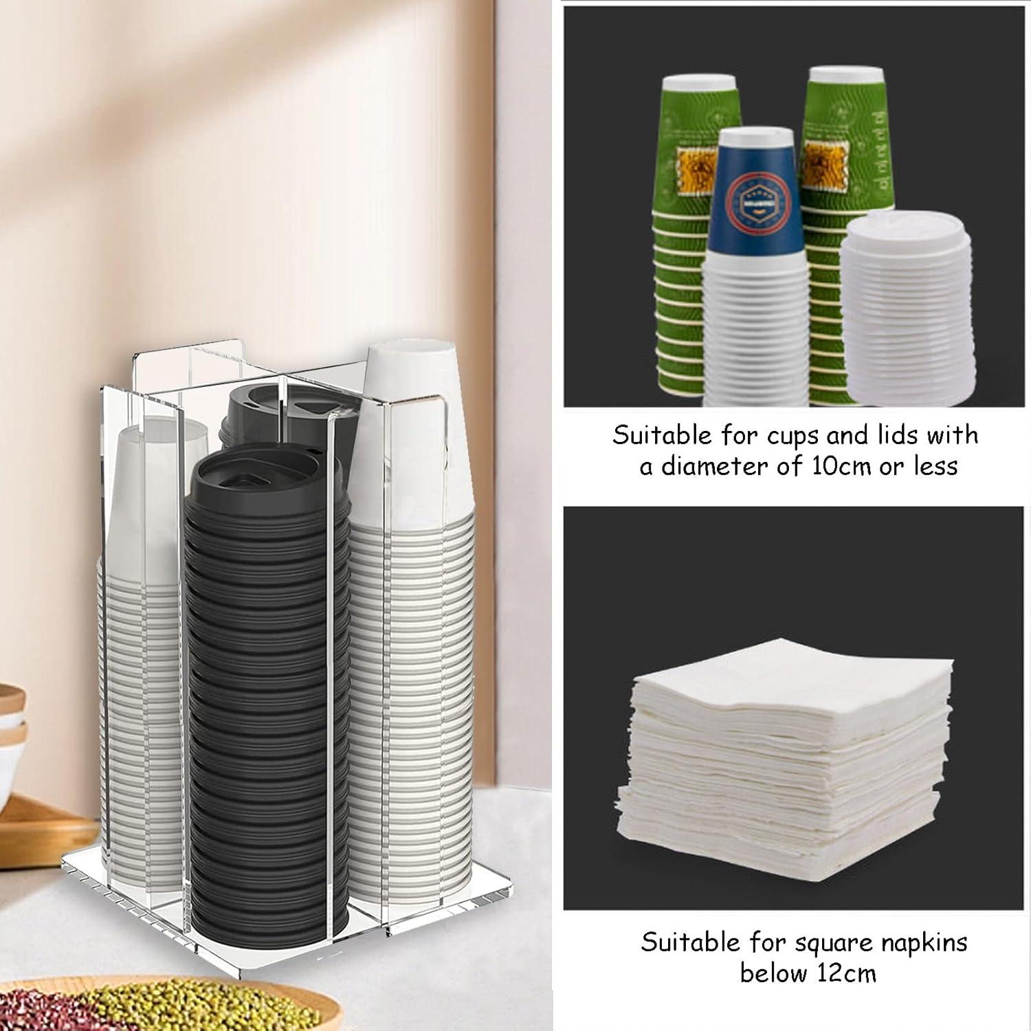 Soporte para Tazas Tirifer, Organizador Acrílico 4 Compartimentos