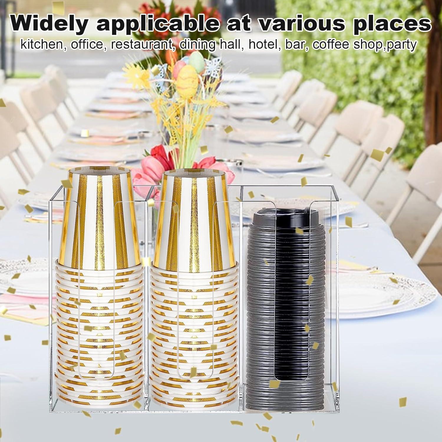 Dispensador de Tazas de Café Teemuday 3 Compartimentos Acrílico