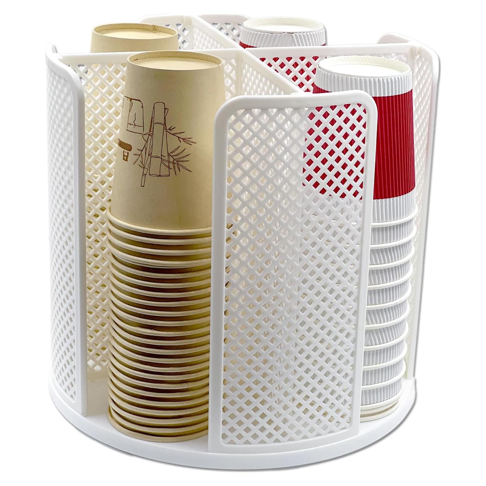 Organizador Rotativo de Tazas de Papel CIT ZCFYU Blanco
