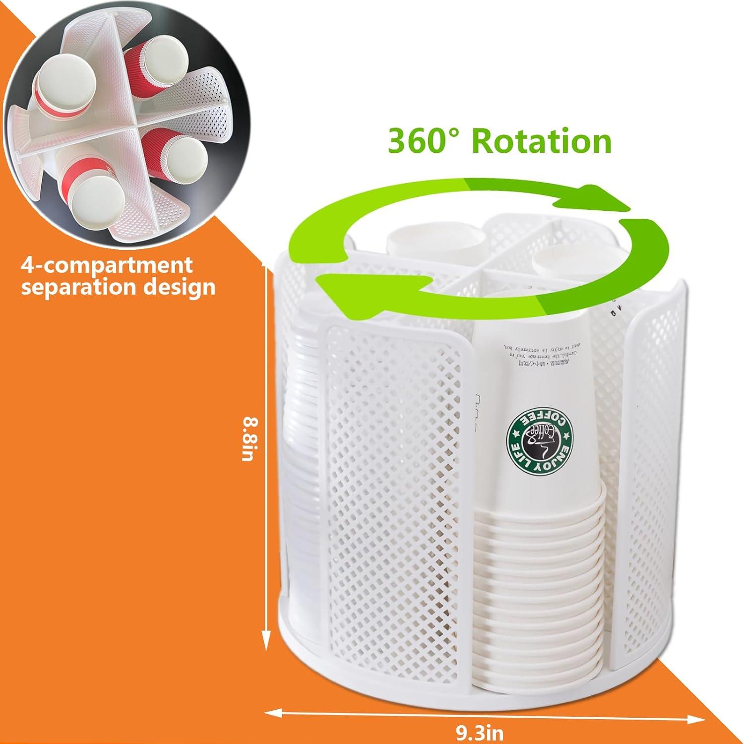 Organizador Rotativo de Tazas de Papel CIT ZCFYU Blanco