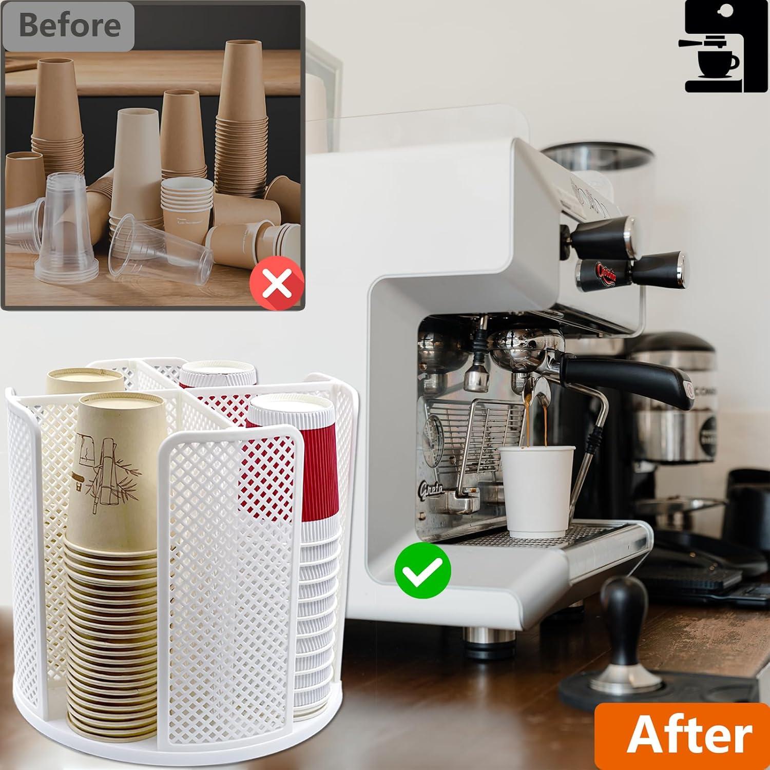 Organizador Rotativo de Tazas de Papel CIT ZCFYU Blanco