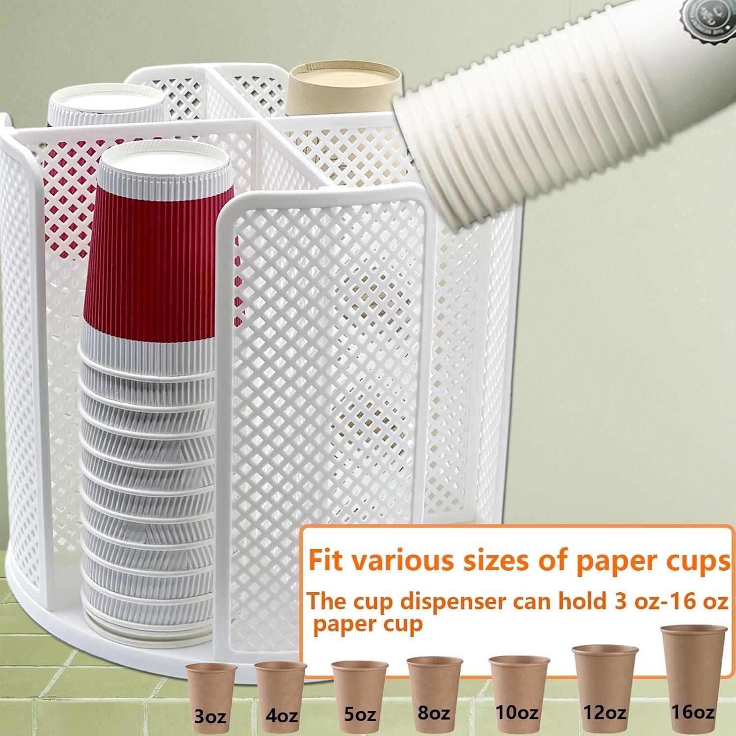 Organizador Rotativo de Tazas de Papel CIT ZCFYU Blanco