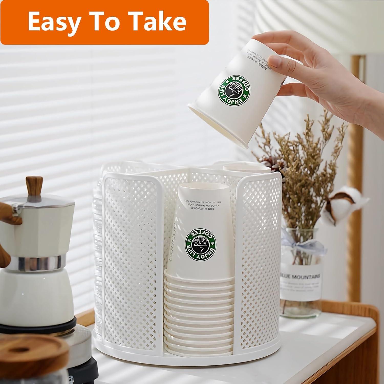 Organizador Rotativo de Tazas de Papel CIT ZCFYU Blanco