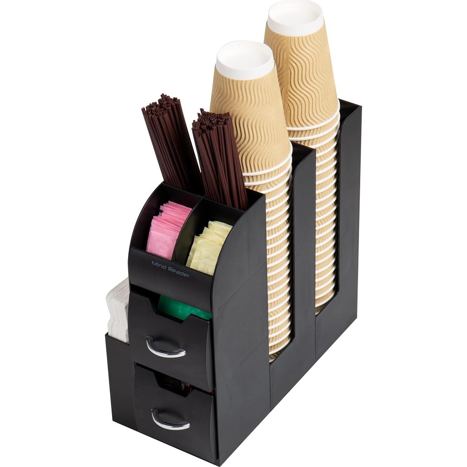 Organizador de Tazas y Condimentos Mind Reader Negro 28.6x13.6x28.3cm