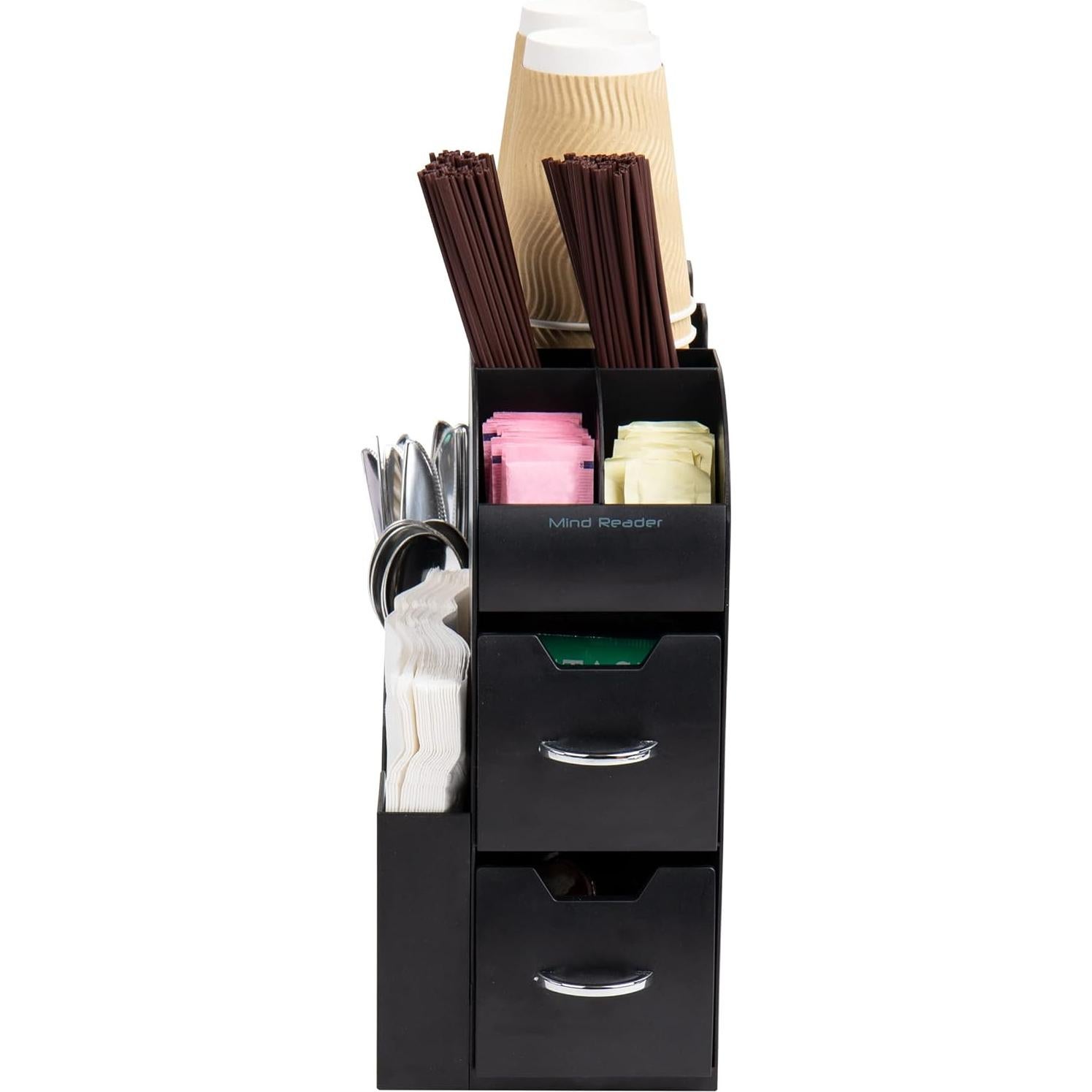 Organizador de Tazas y Condimentos Mind Reader Negro 28.6x13.6x28.3cm