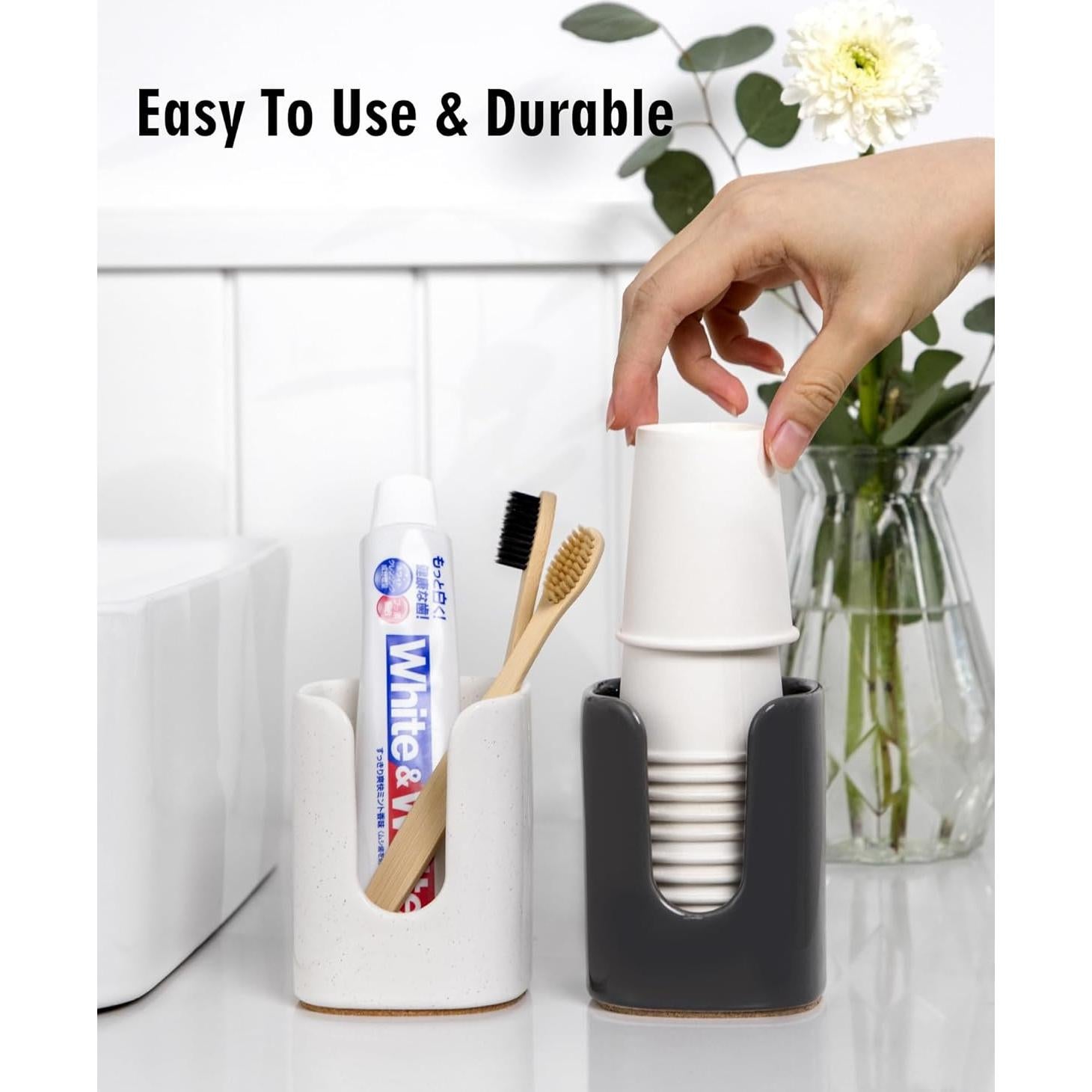 Dispensador de Tazas Cerámica Viosuniu 5 oz Gris