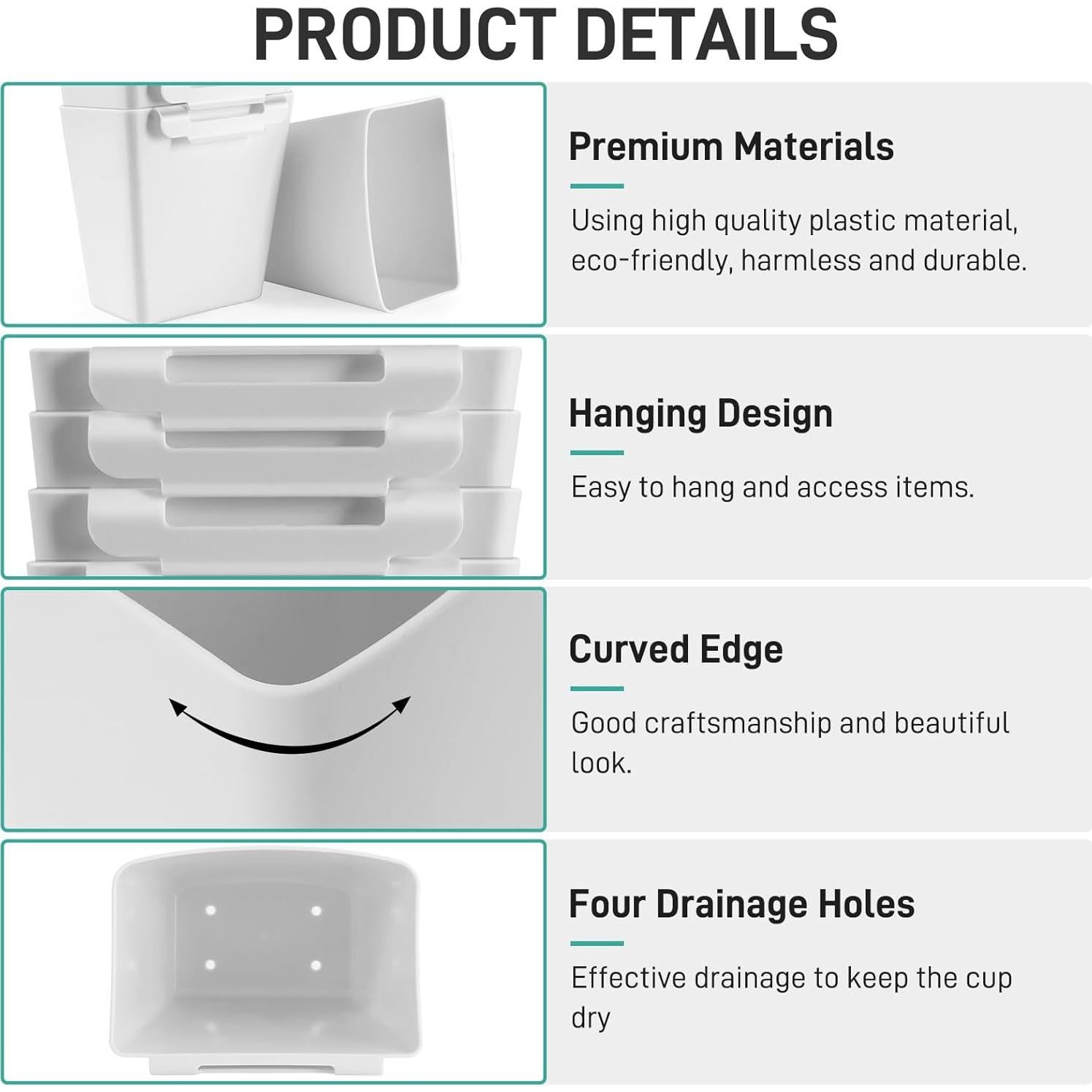 Paquete de 5 Soportes Colgantes para Tazas LEZIOA Blanco