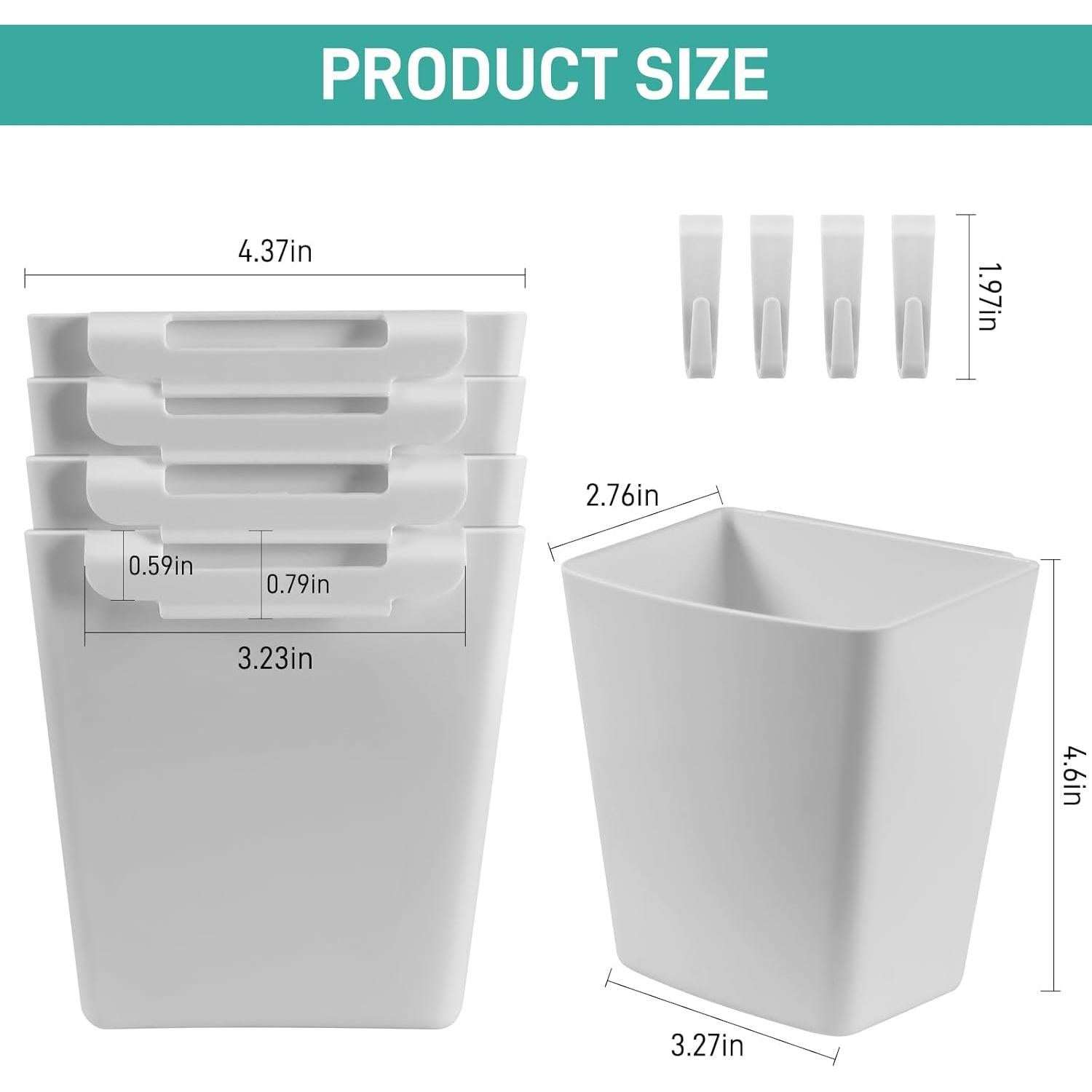 Paquete de 5 Soportes Colgantes para Tazas LEZIOA Blanco