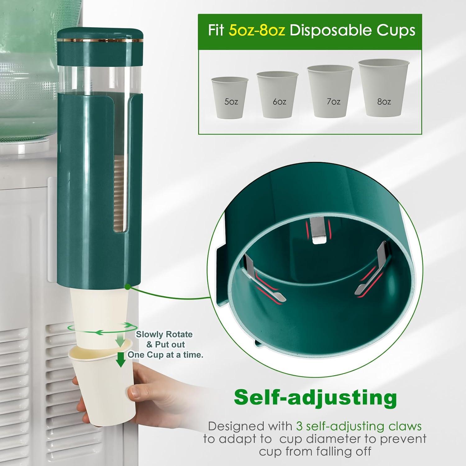 Dispensador de Tazas Montado en Pared Haqaf Verde 5-8oz