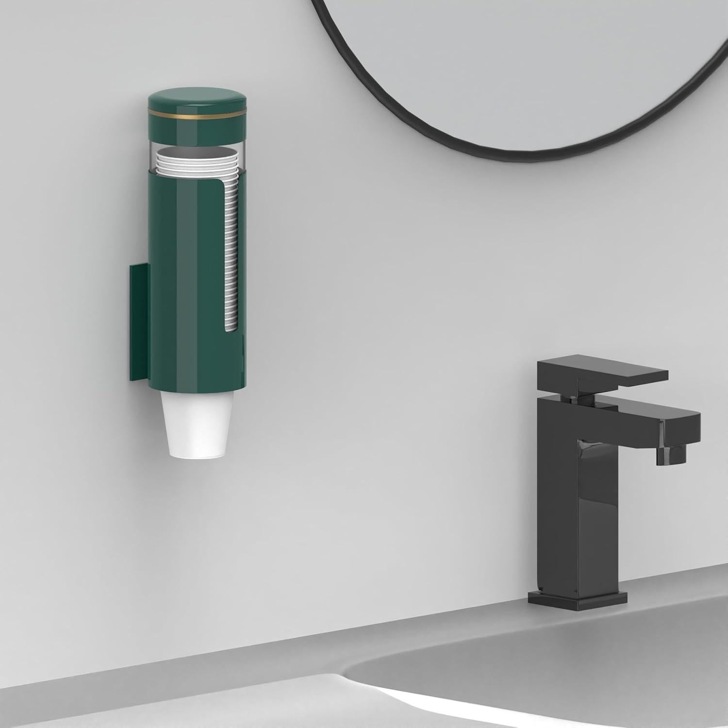 Dispensador de Tazas Montado en Pared Haqaf Verde 5-8oz