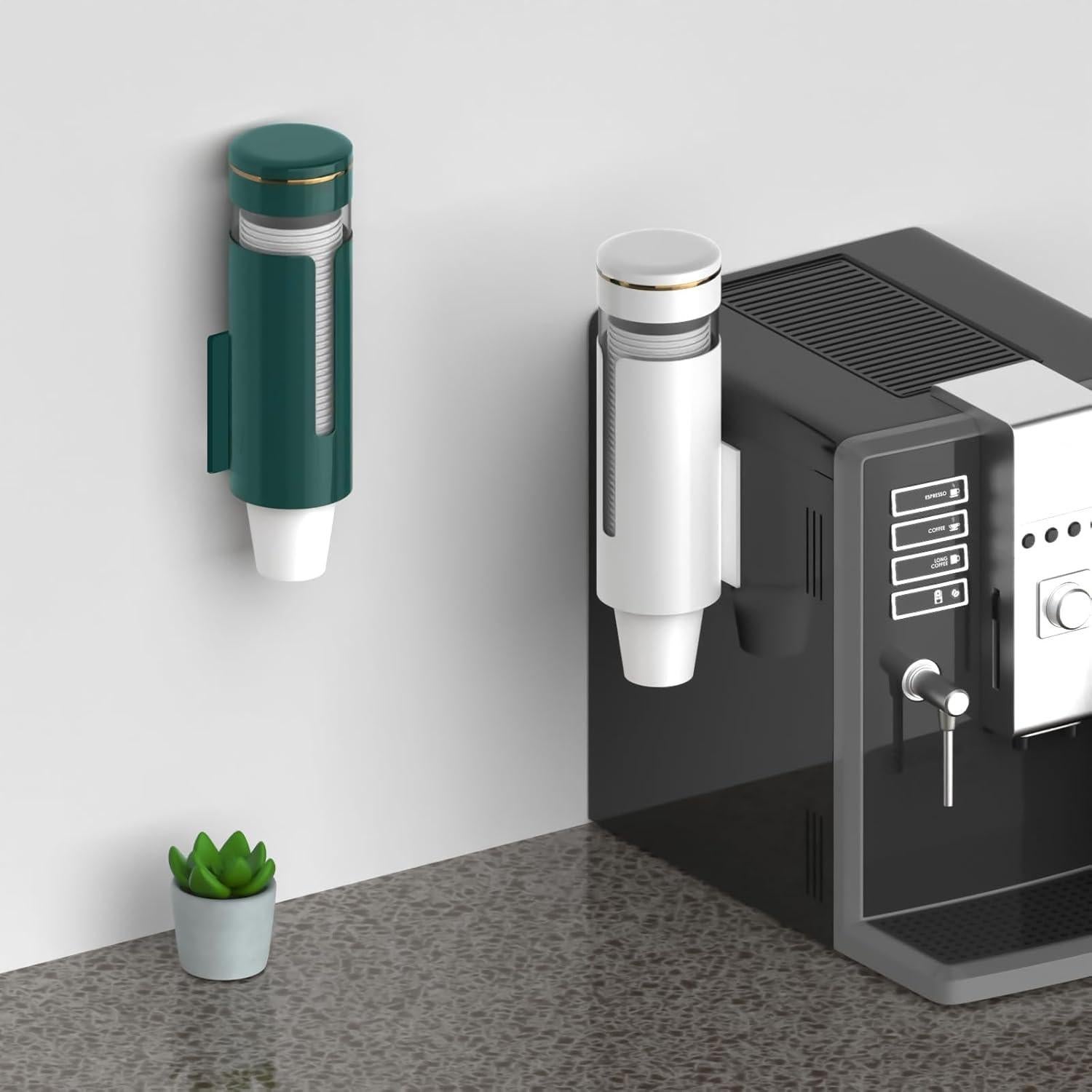 Dispensador de Tazas Montado en Pared Haqaf Verde 5-8oz